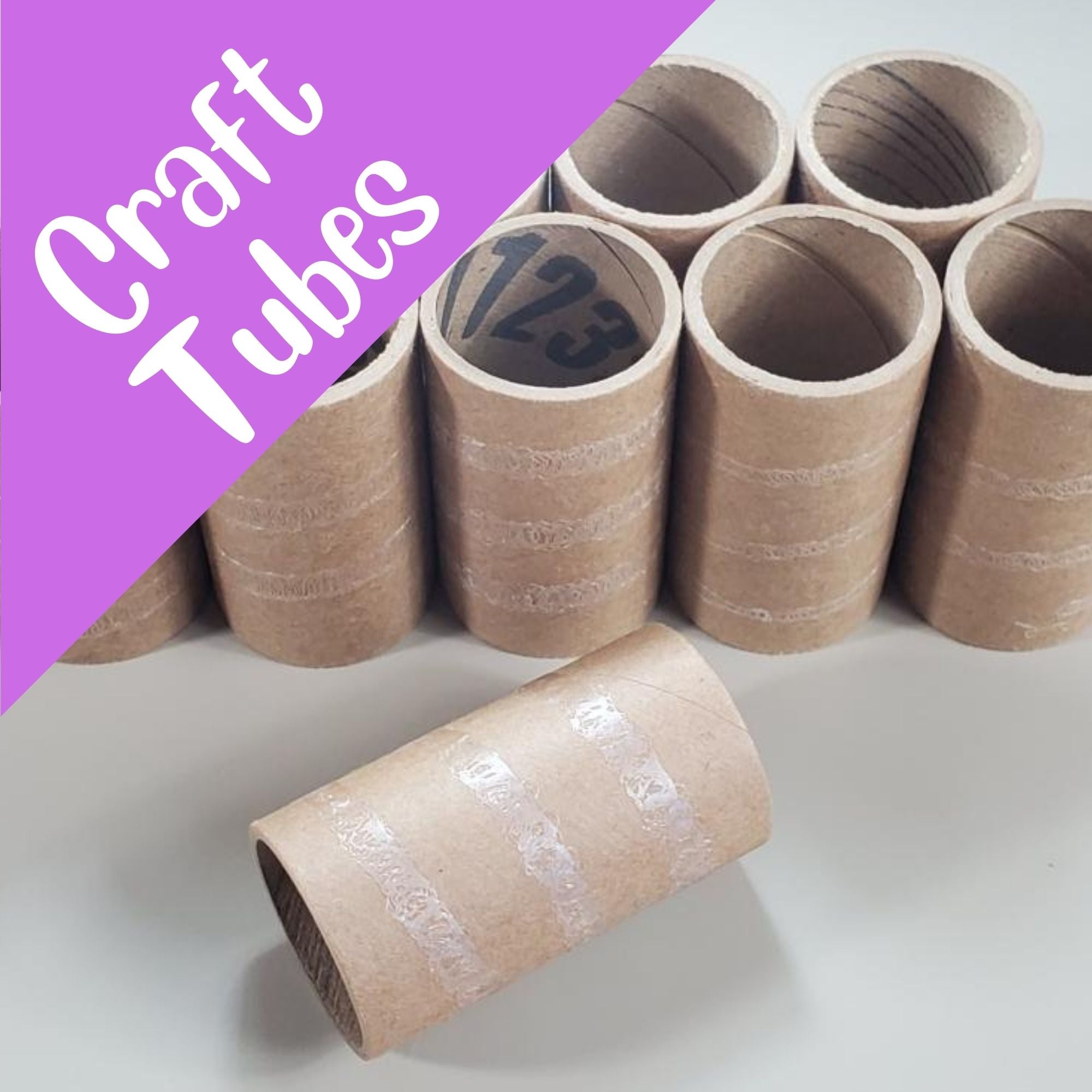 Lot (20) Heavy Duty 1/8 Thick Cardboard Paper Art Tubes 7 3/8 x 1 3/4  craft